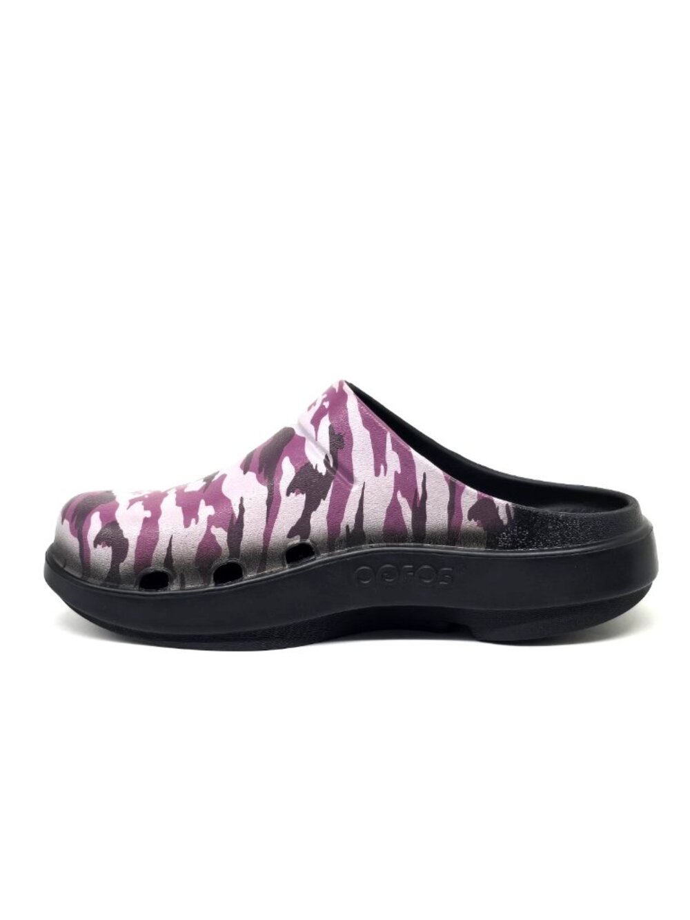 OOFOS OOcloog Limited Edition Purple Camo Clogs Women's Size 8 Unisex - Picture 7 of 12